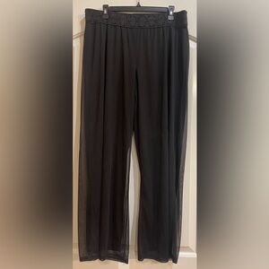 I. N. Studio Mesh Wide Leg beaded Waistband Detail Pull-On Pants. Size 1X